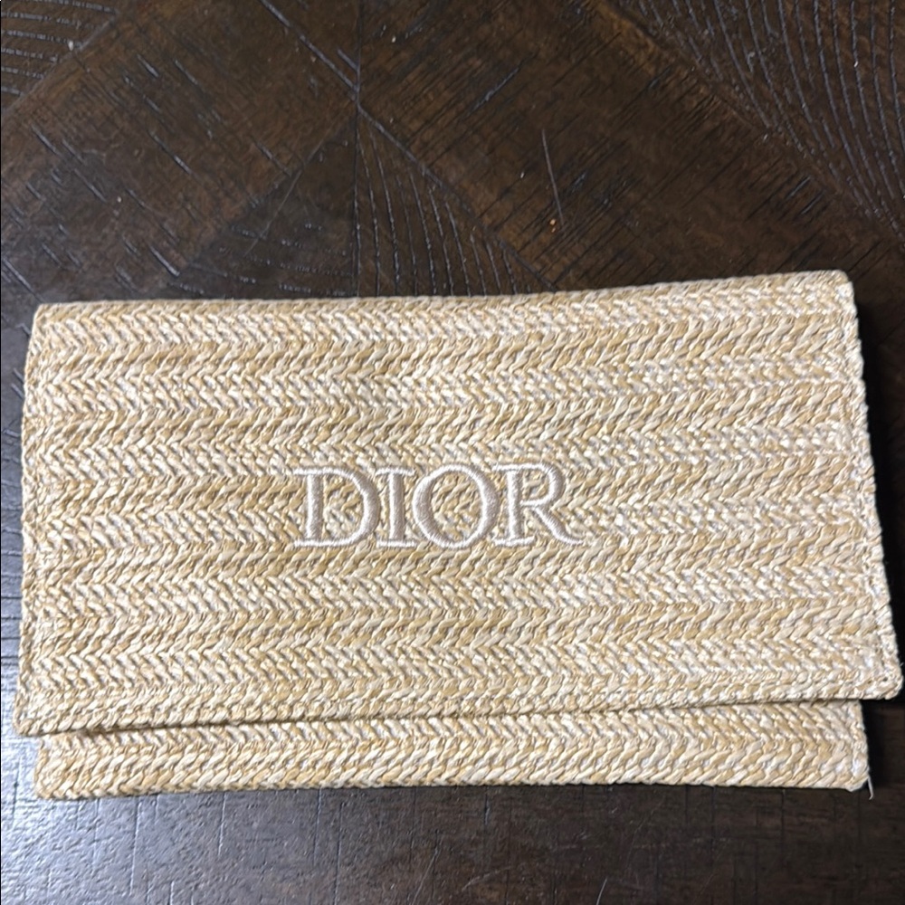 Dior Beige Woven Clutch